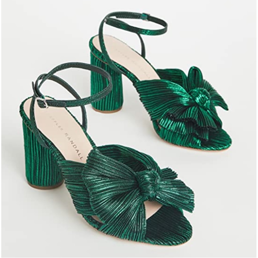 NWT Loeffler Randall Camellia Pleated Bow Hell